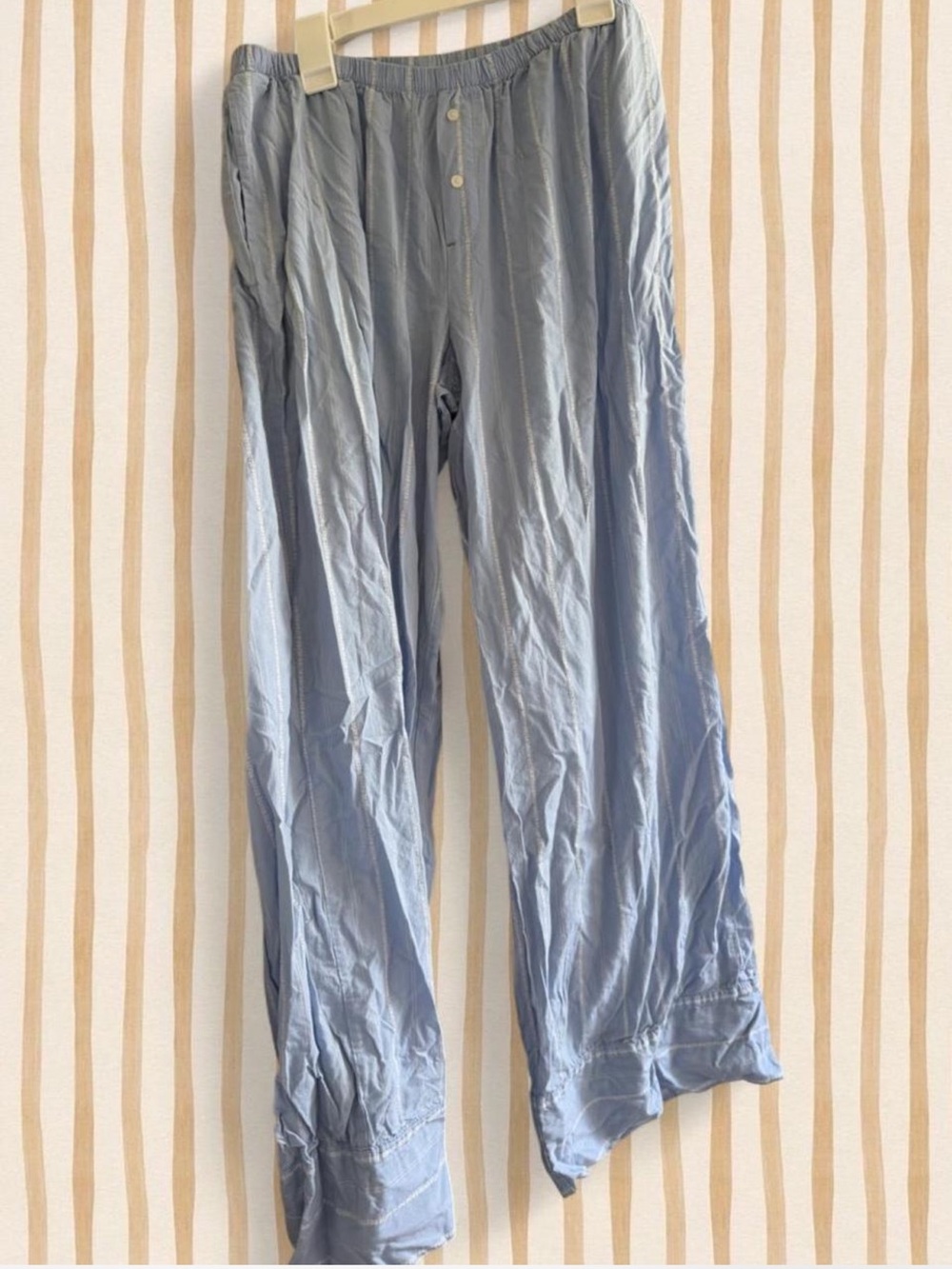 aerie Light Blue Wide-Leg Button-Front Pants